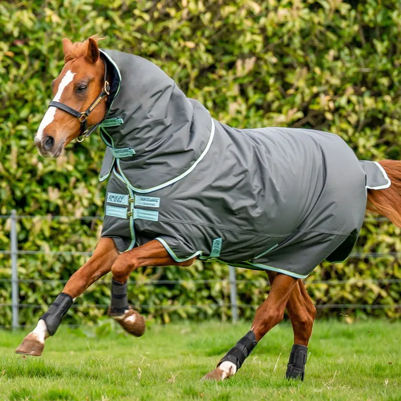 Amigo Hero 600D Ripstop Plus 200g Turnout Blanket - Shadow/Blue Haze-2