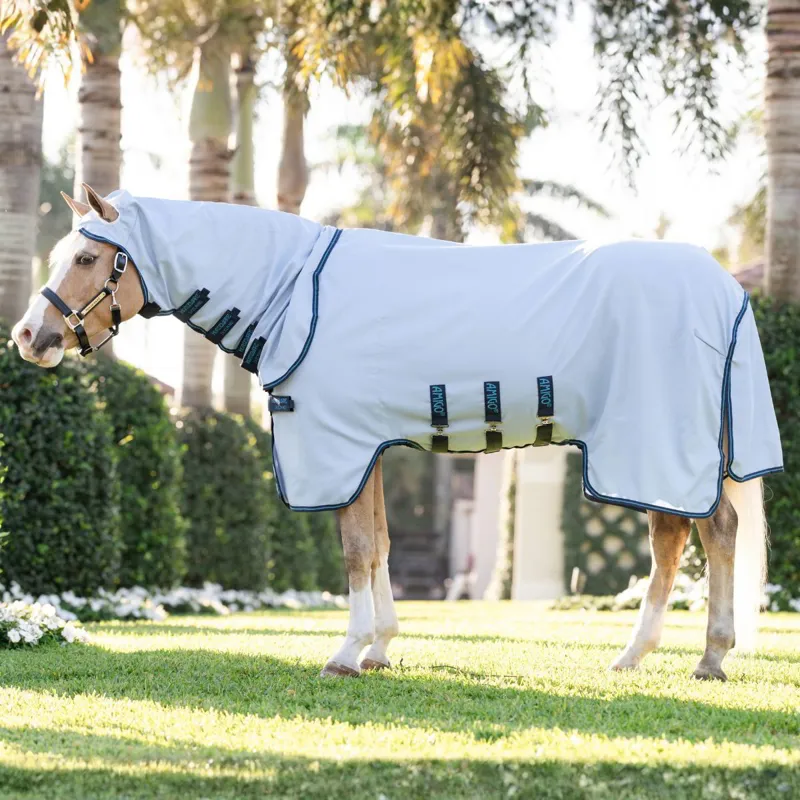 Amigo Pony Ripstop Hoody Combo Fly Sheet - Azure Blue/Navy/Electric