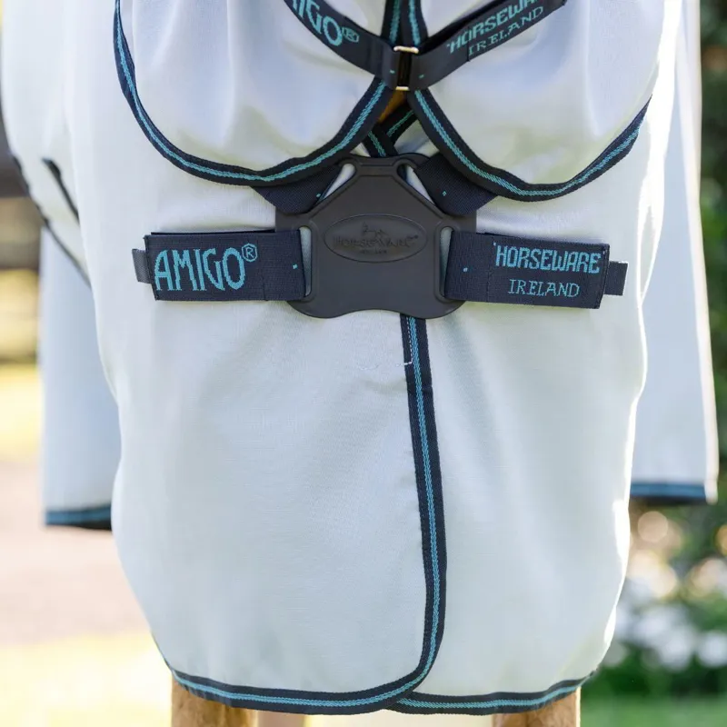 Amigo Pony Ripstop Hoody Combo Fly Sheet - Azure Blue/Navy/Electric-1