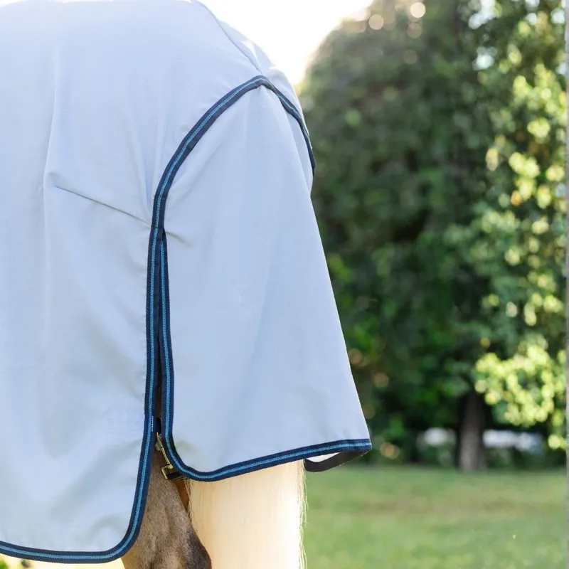 Amigo Pony Ripstop Hoody Combo Fly Sheet - Azure Blue/Navy/Electric-3