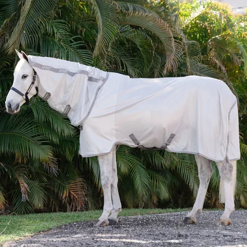 Amigo Integrated Combo Neck Fly Sheet - Silver/Titanium/Grey
