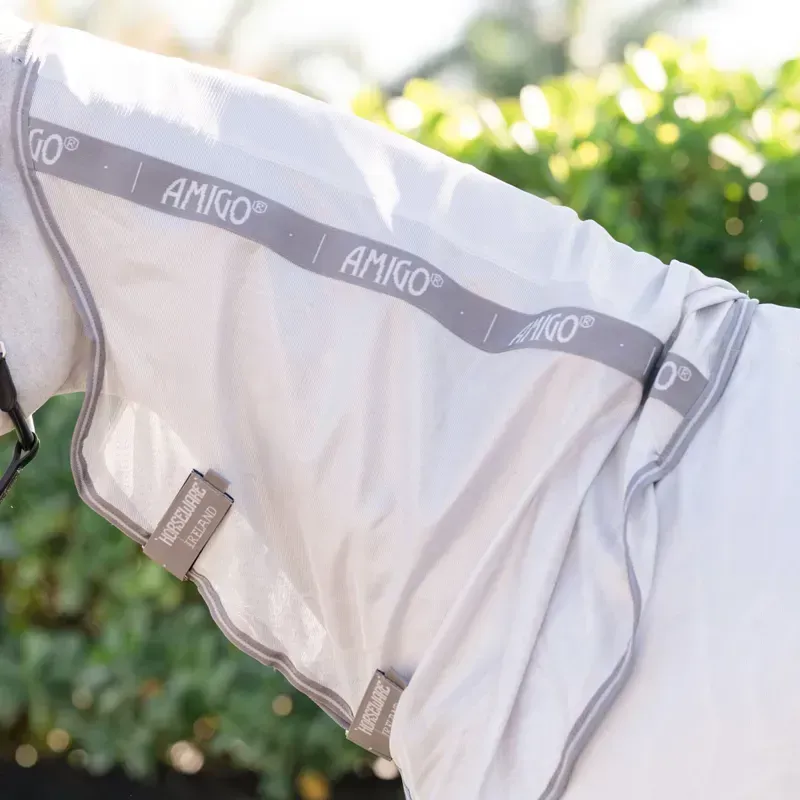 Amigo Integrated Combo Neck Fly Sheet - Silver/Titanium/Grey-3