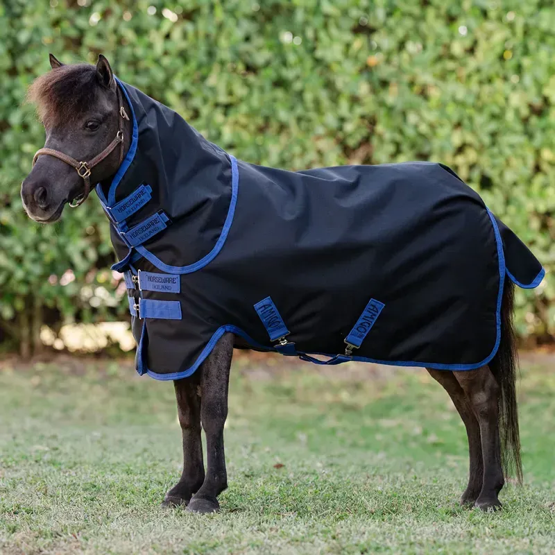 Amigo Ripstop 900D Plus Petite 200g Turnout Blanket - Black/Blue-1
