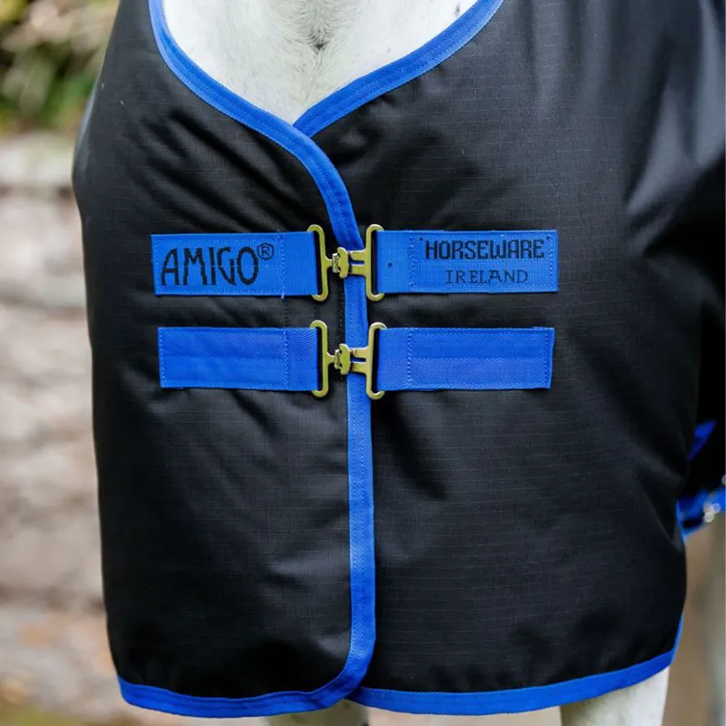 Amigo Pony Ripstop 900 Plus 50g Turnout Blanket - Black/Classic Blue-1