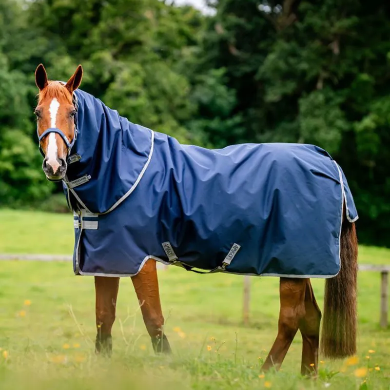 Amigo Ripstop 900D Plus 0g Turnout Blanket - Navy/Titanium Grey-1