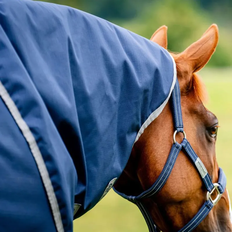 Amigo Ripstop 900D Plus 0g Turnout Blanket - Navy/Titanium Grey-7