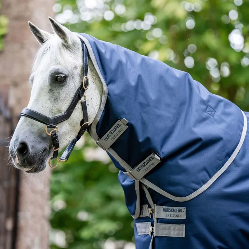Amigo Ripstop 900D Plus 0g Turnout Blanket - Navy/Titanium Grey-6