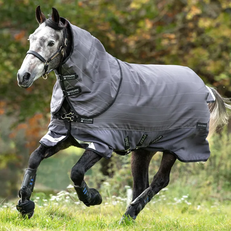 Amigo Bravo 12 Reflectech Plus 100g Turnout Blanket - Grey/Reflective