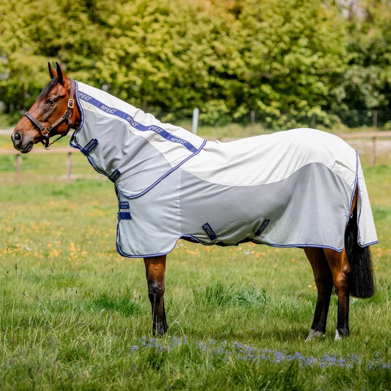 Amigo Airflow Fly Sheet - Navy Check/Atlantic Blue