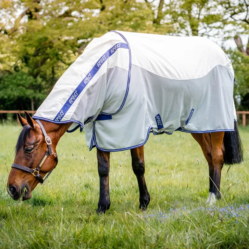 Amigo Airflow Fly Sheet - Navy Check/Atlantic Blue-5