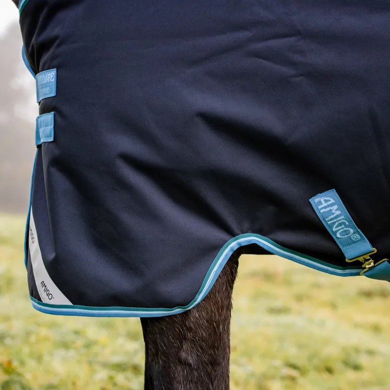 Amigo Bravo 12 Original 50g Turnout Blanket - Navy/Turquoise/Aqua-2