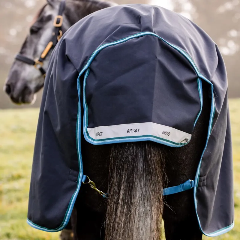 Amigo Bravo 12 Original 50g Turnout Blanket - Navy/Turquoise/Aqua-4