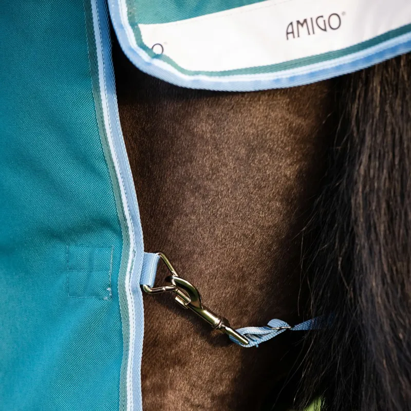 Amigo Bravo 12 Plus 400g Turnout Rug - Storm Green/Turquoise-4