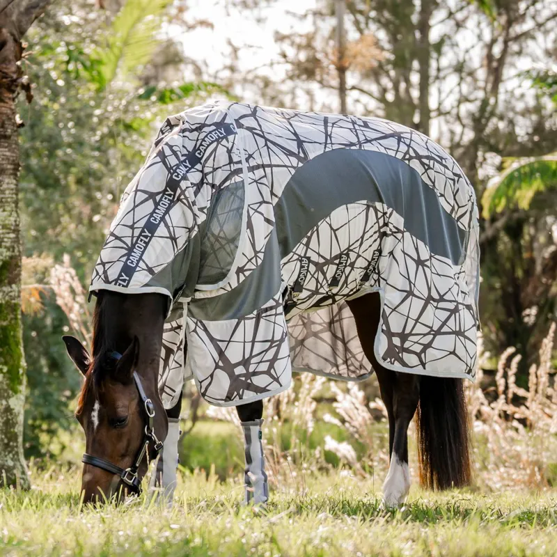 Amigo Camofly Plus Detach-A-Neck Fly Sheet - CamoFly Print/Grey-1