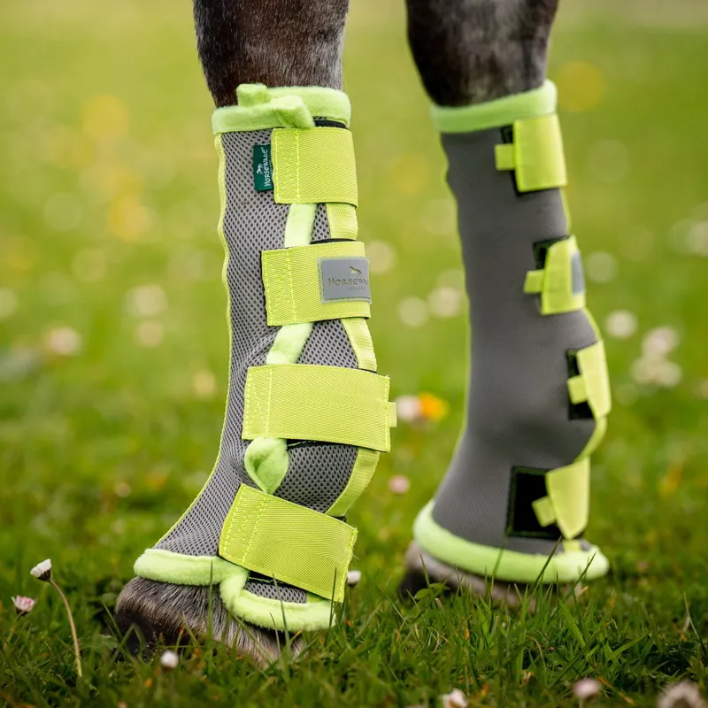 Horseware Fly Boots - Silver/Lime