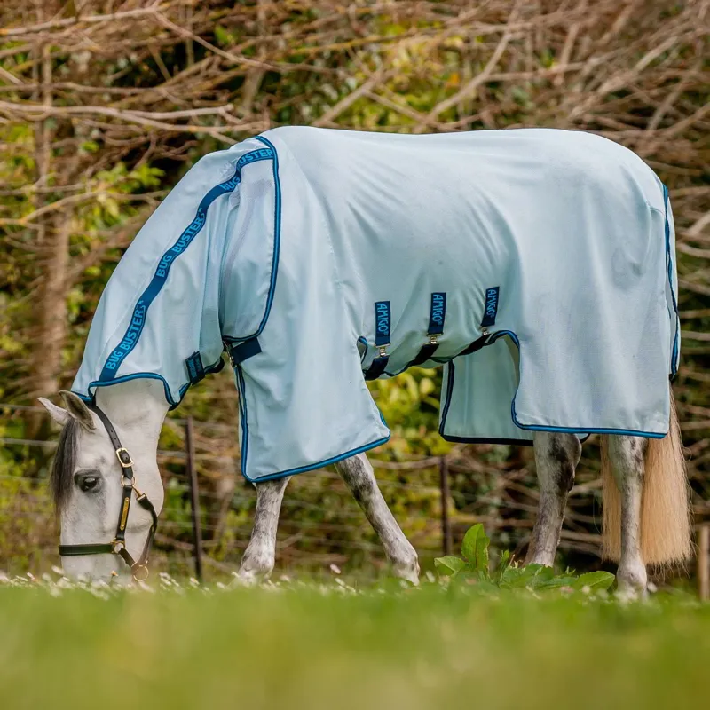 Amigo Bug Buster Fly Sheet - Azure Blue/Navy/Electric Blue-6
