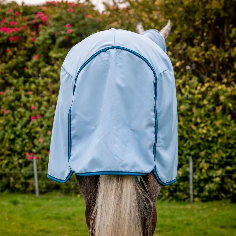 Amigo Ripstop Hoody Combo Neck Fly Sheet - Azure Blue/Navy/Electric-8