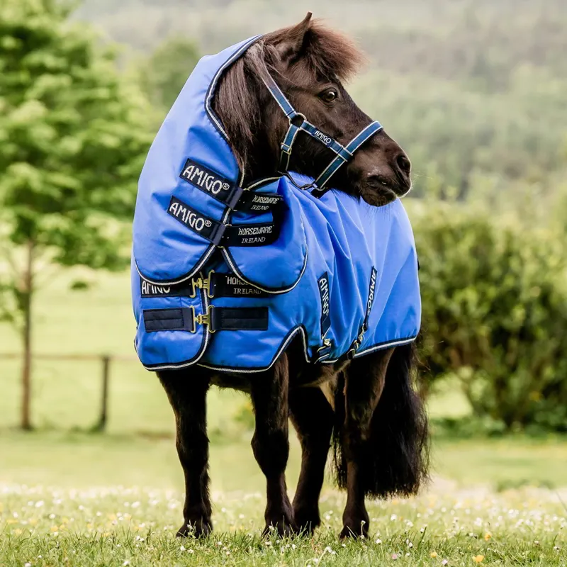 Amigo Petite Hero 6 Ripstop Plus 0g Turnout Blanket - Blue/Navy/Grey