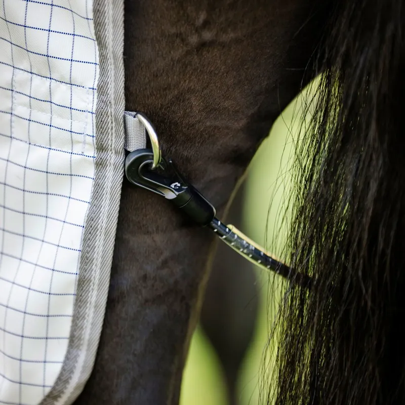 Amigo Summer Sheet Plus Fly Turnout Blanket - Navy Check/Titanium/Silver-2
