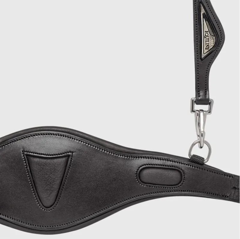Equiline HP0411 Anatomical Large Surface Two-Tie Crownpiece - Black-2