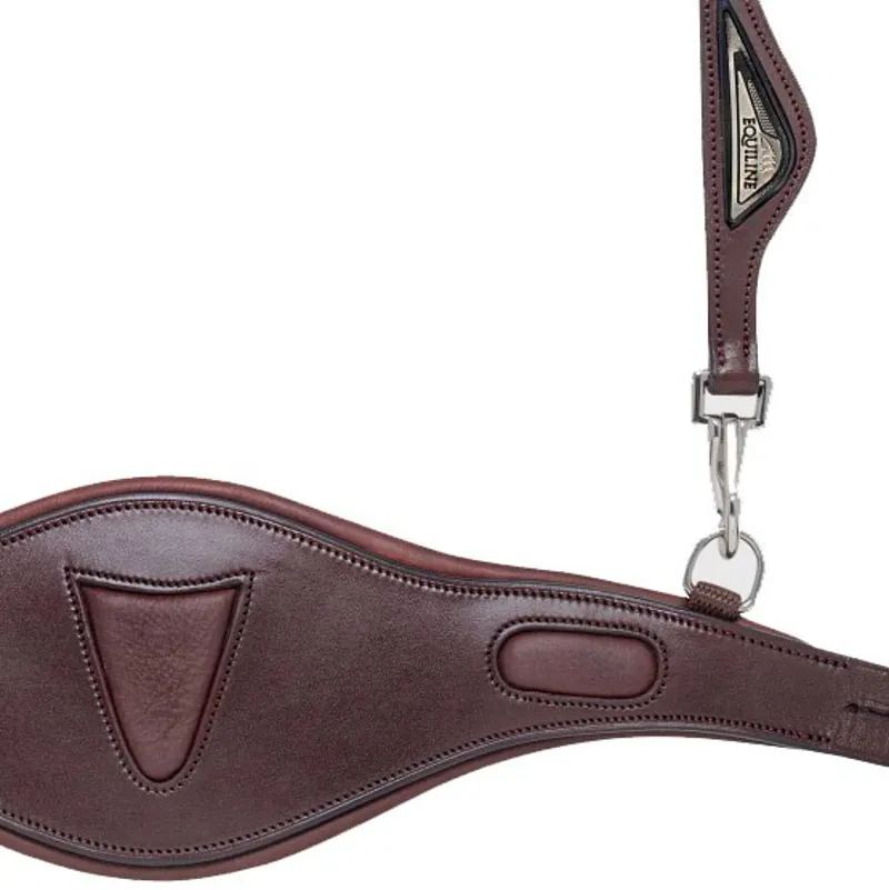 Equiline HP0411 Anatomical Large Surface Two-Tie Crownpiece - Brown-2