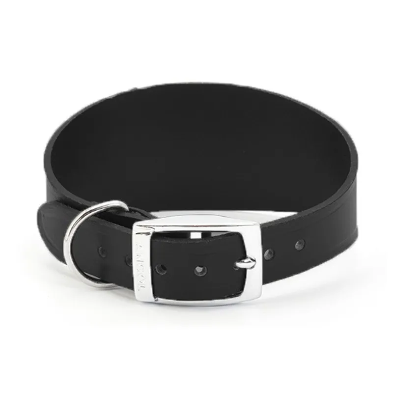 Ancol Whippet Leather Collar - Black - 14in-1
