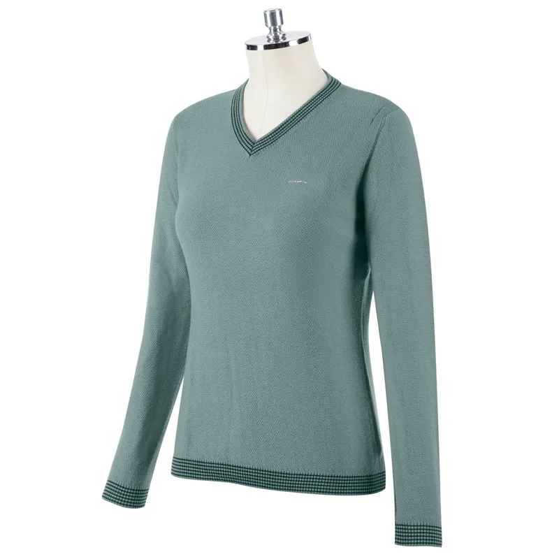 Animo Solima Womens V-Neck Sweater - Giada Green