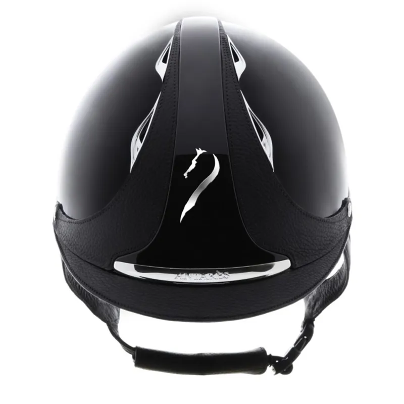 Antares Premium Glossy Riding Helmet - Black/Black-5