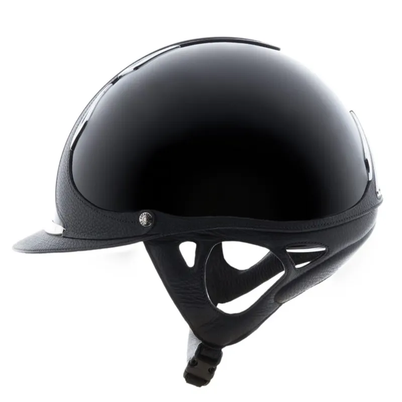 Antares Premium Glossy Riding Helmet - Black/Black-2