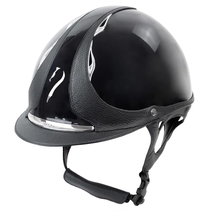 Antares Premium Glossy Riding Helmet - Black/Black