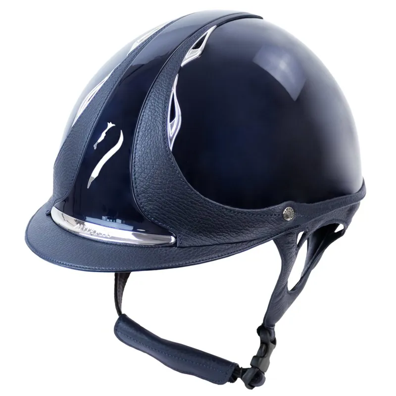 Antares Premium Glossy Riding Helmet - Blue/Blue