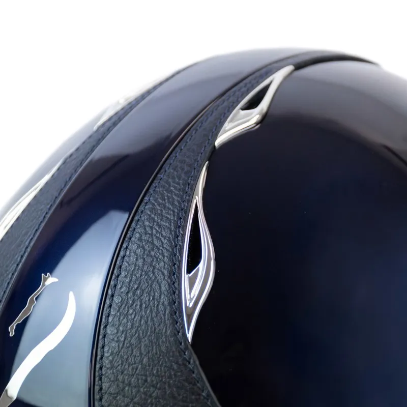 Antares Premium Glossy Riding Helmet - Blue/Blue-1