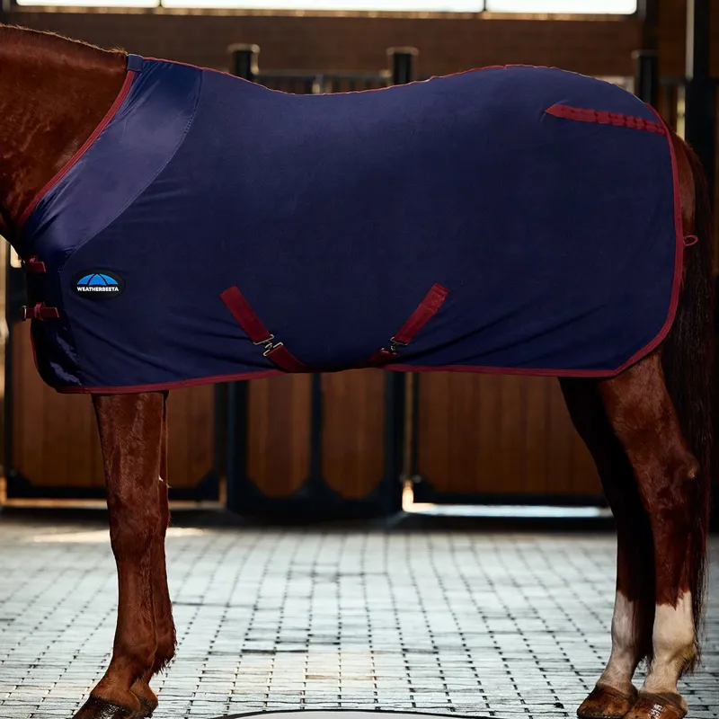 WeatherBeeta Anti-Static Fleece Standard Neck Cooler - Navy/Burgundy-3