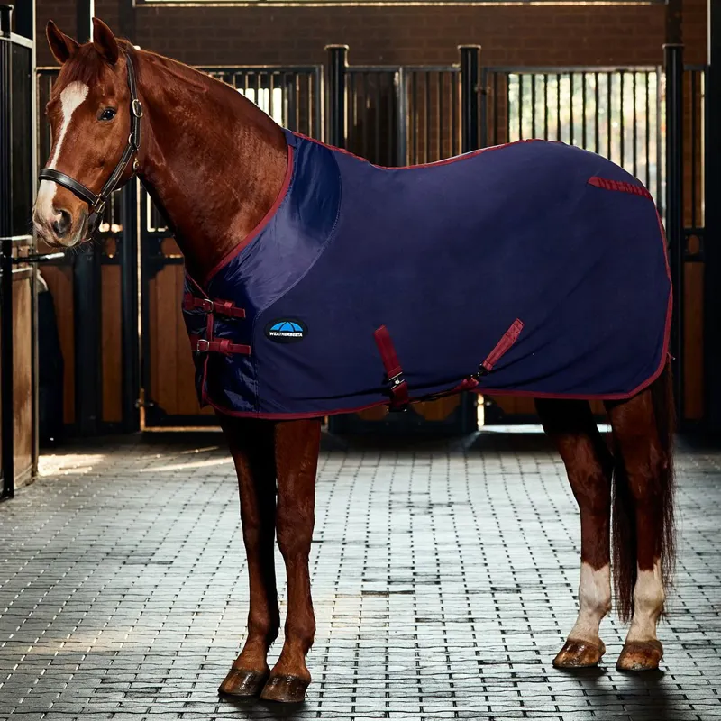 WeatherBeeta Anti-Static Fleece Standard Neck Cooler - Navy/Burgundy