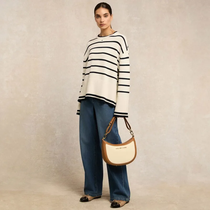 Holland Cooper Antonia Knit Women's Sweater - Natural Stripe-4