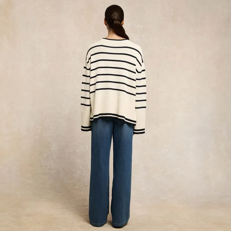 Holland Cooper Antonia Knit Women's Sweater - Natural Stripe-5
