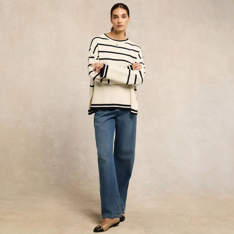 Holland Cooper Antonia Knit Women's Sweater - Natural Stripe-6