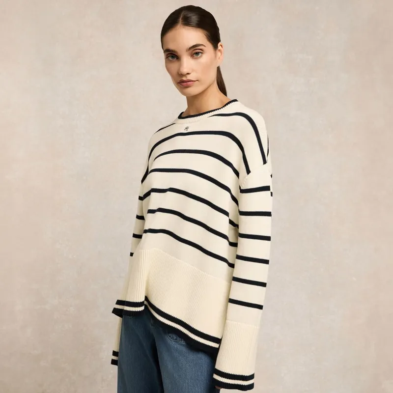 Holland Cooper Antonia Knit Women's Sweater - Natural Stripe-7