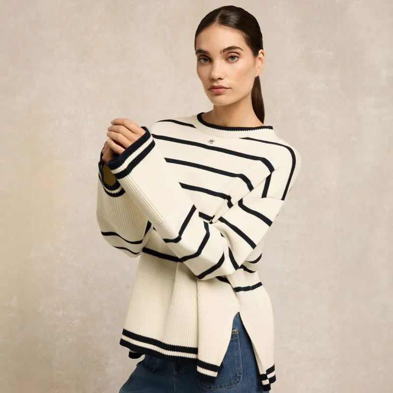 Holland Cooper Antonia Knit Women's Sweater - Natural Stripe-8