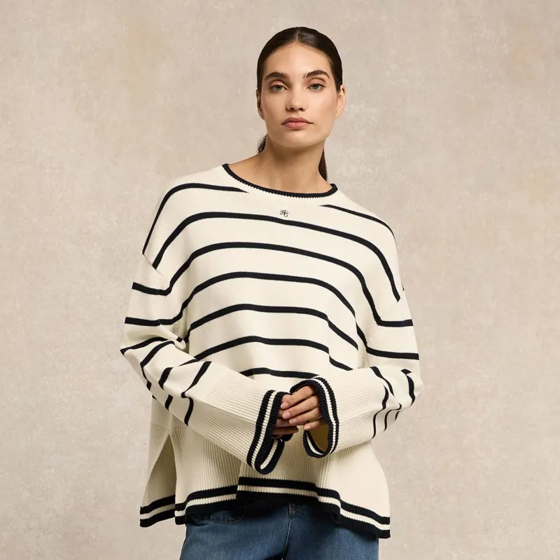 Holland Cooper Antonia Knit Women's Sweater - Natural Stripe
