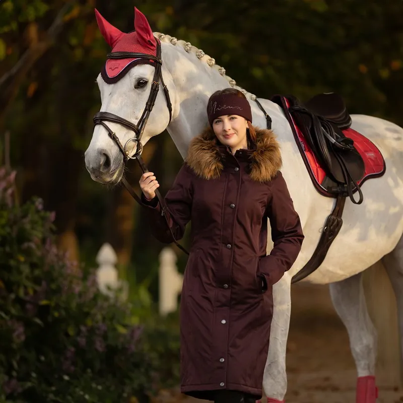 LeMieux Anya Women's Long Waterproof Riding Coat - Damson-2