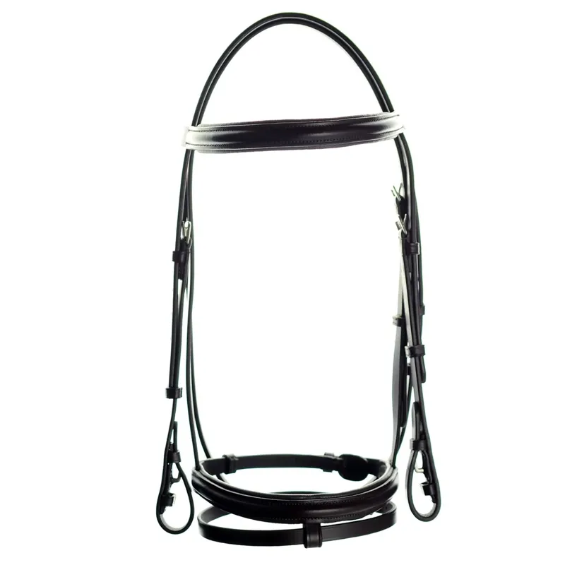 Dever Ascot Padded Flash Bridle - Black