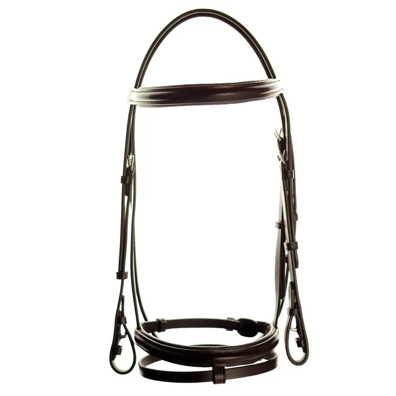 Dever Ascot Padded Flash Bridle - Brown