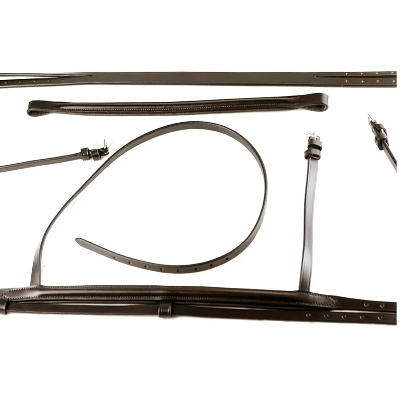 Dever Ascot Padded Flash Bridle - Brown-3
