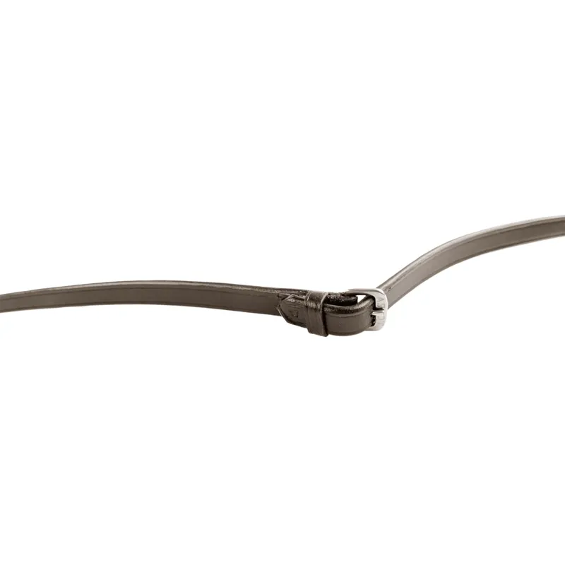 Dever Ascot Plain Leather Reins - Brown-2