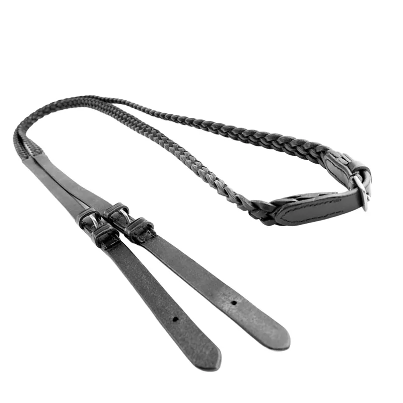 Dever Ascot Braided Reins - Black