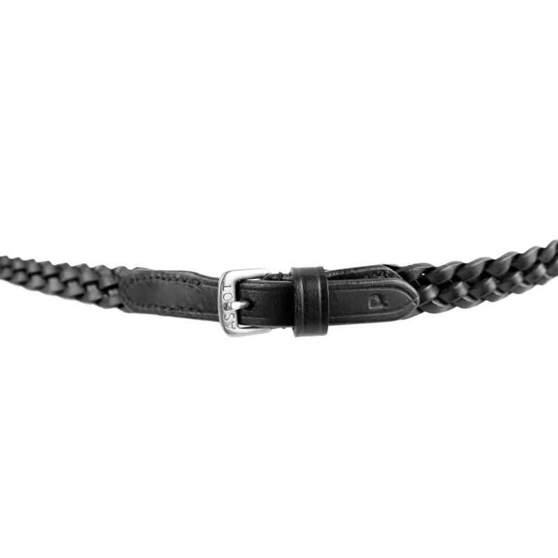 Dever Ascot Braided Reins - Black-2