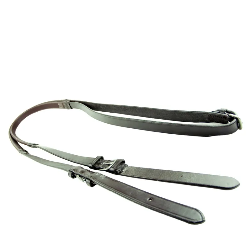 Dever Ascot Flat Rubber Race Reins - Brown-5