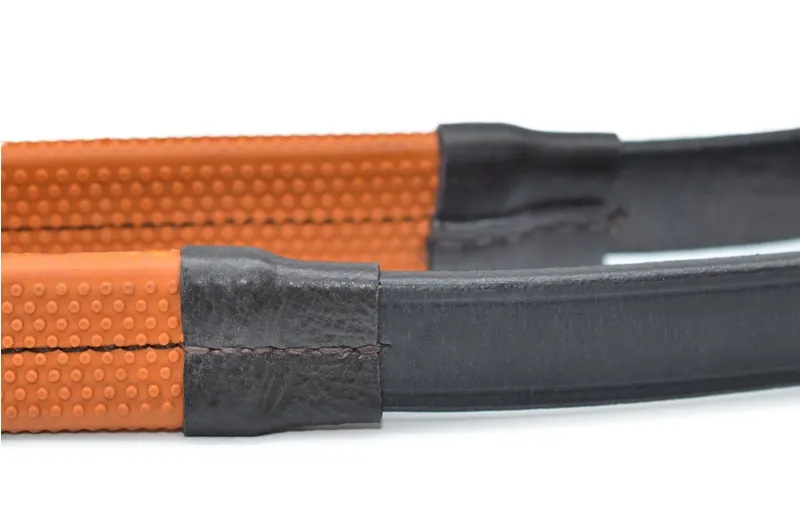 Dever Ascot National Hunt Race Rubber Reins - Orange-3