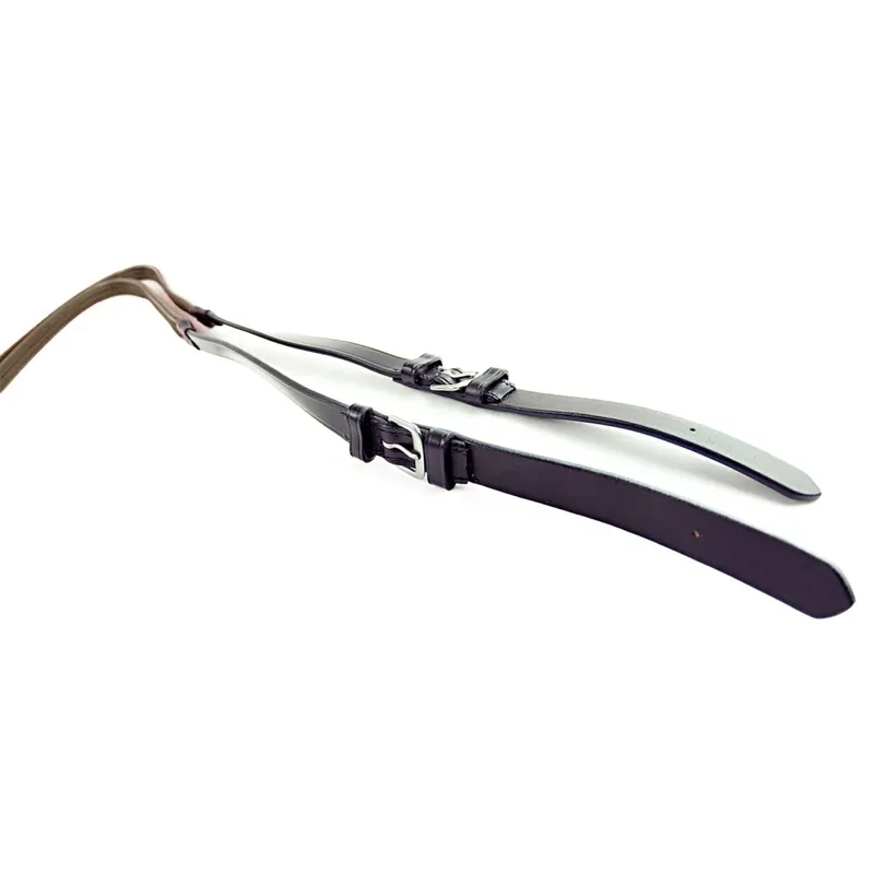 Dever Ascot Pony Race Rubber Reins - Brown/Orange-2